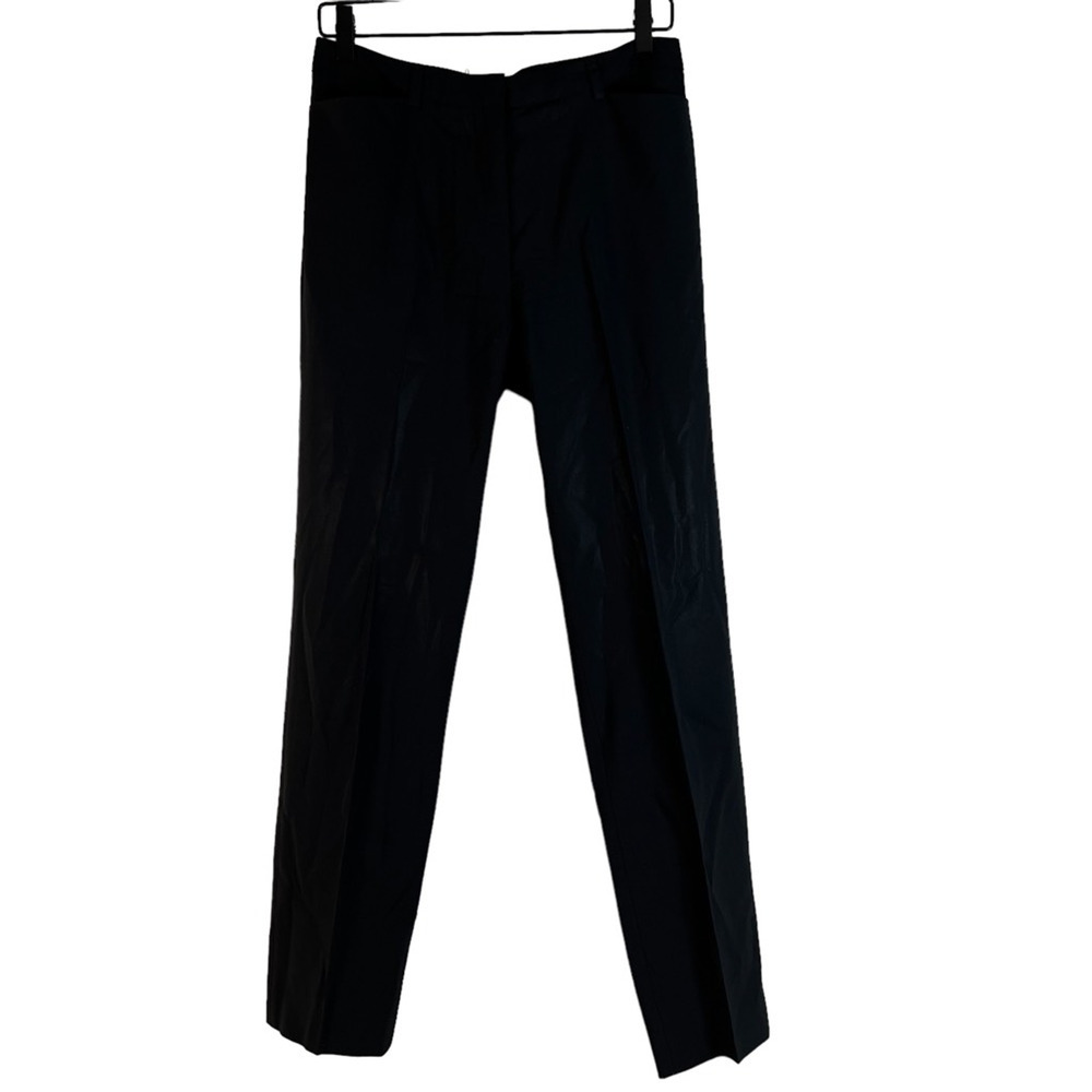 Piazza Sempione Womens Eleonore Dress Pants Black Mid Rise Flat Front Pockets 8